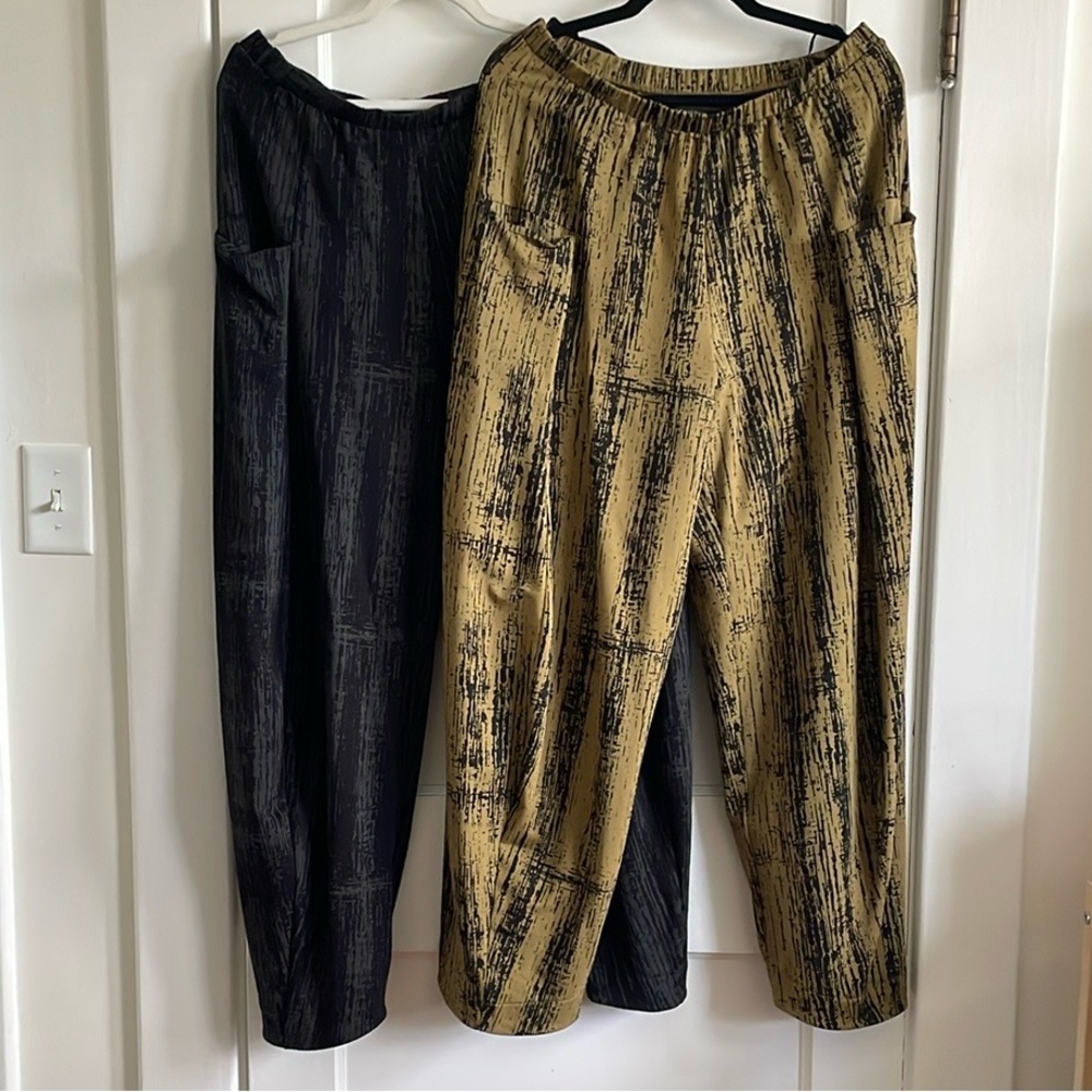 Two Matthildur Mirto pants - size four, gold and black, NWOT